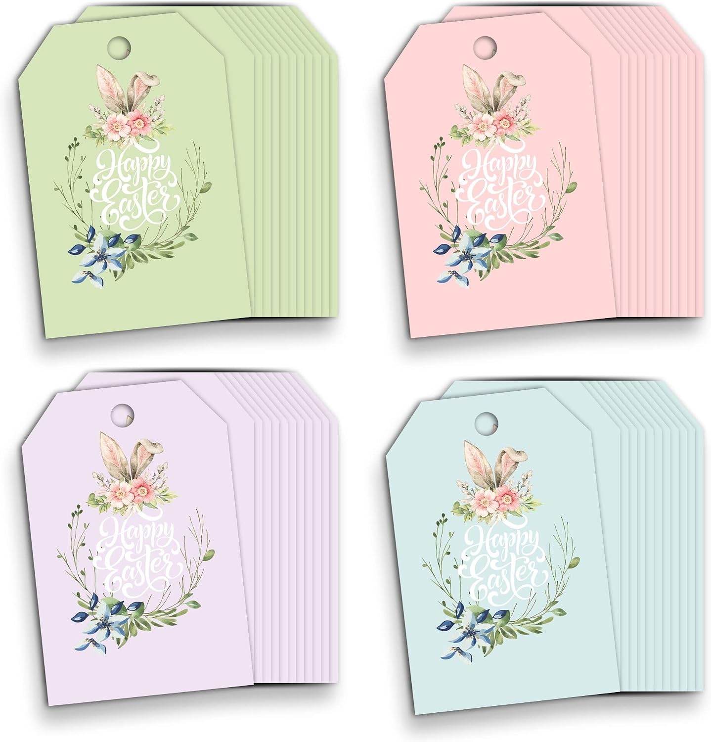 Mobiusea Creation Easter Tags Linen Cardstock 48-Pack 3.5 x 2 inch