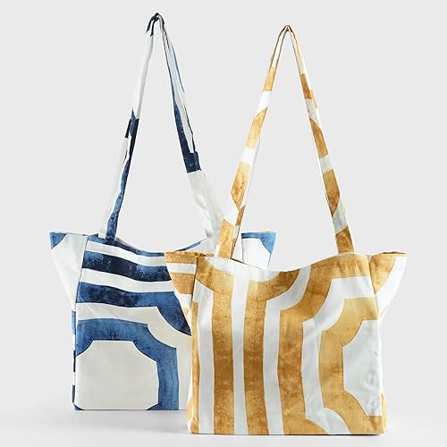 Miniatura 2 de HPD Half Price Drapes Bolsas de compras reutilizables para comestibles, paquete de 2 bolsas 100% de sarga de algodón