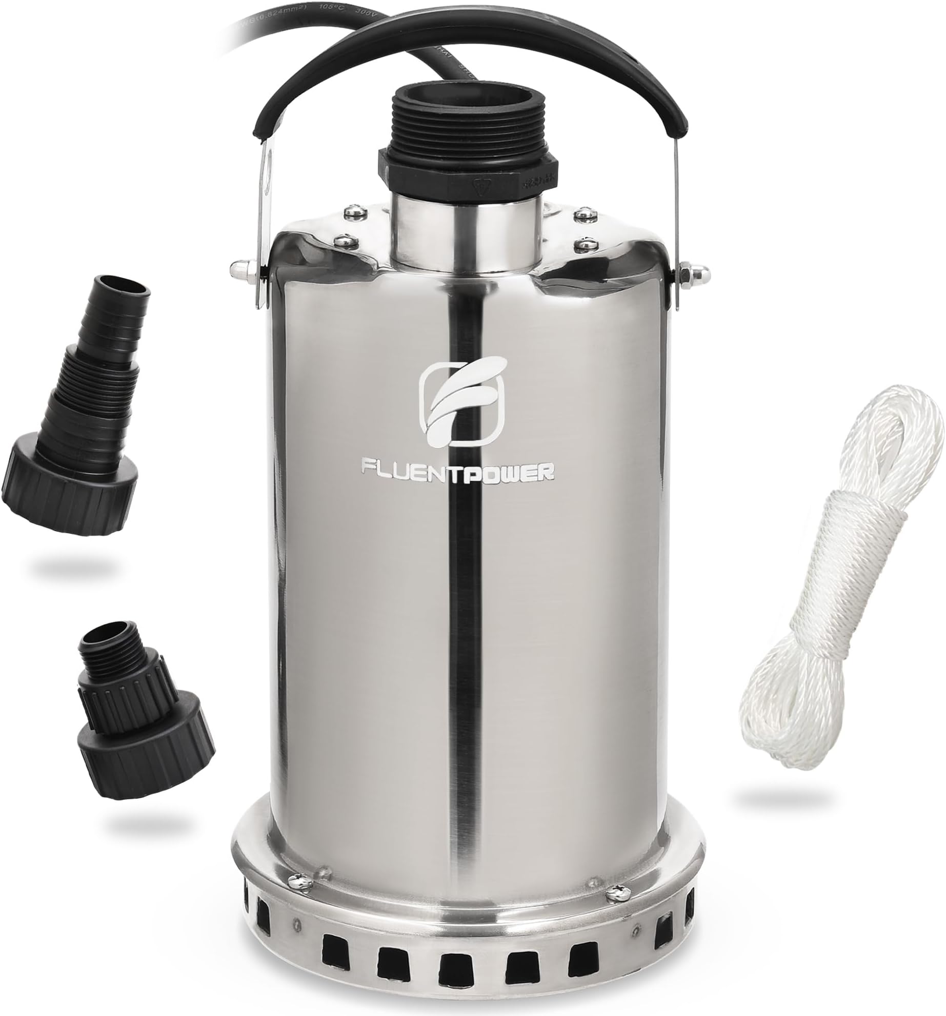 3/4HP Submersible Sump Pump, 3300GPH Stainless Steel Utility Water Pump, Manual Control with 26-Foot Cord for Pool Tub Garden Pond Basement Flood Cellar Draining
