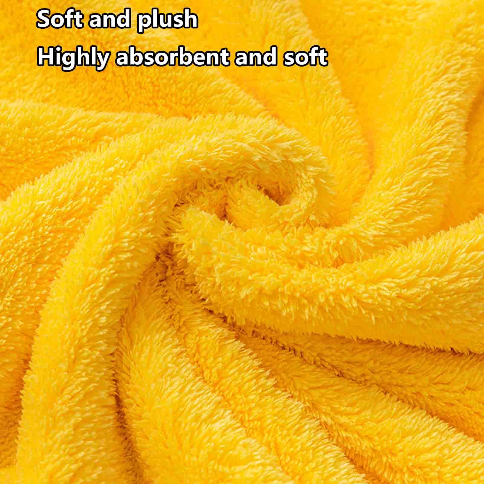 Hundehandtuch Extra Saugfähig Hunde Handtuch Mittelgroße Hunde Kleine Mikrofaser Haustiere Katzen Weich Bequem Dick Saugfähig (Yellow,20x9cm)