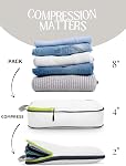 Cubes d'emballage pour compression Travel - Bagage et sac à dos Organisateur Packaging Cubes pour vêtements par TRIPPED Travel Gear, Blanc et vert - 2 Pièce, 2 Pièce