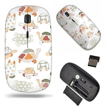 Planetar Wireless 2.4G Computer Laptop Mouse Mice/Hand Drawn sea Turtle Pattern