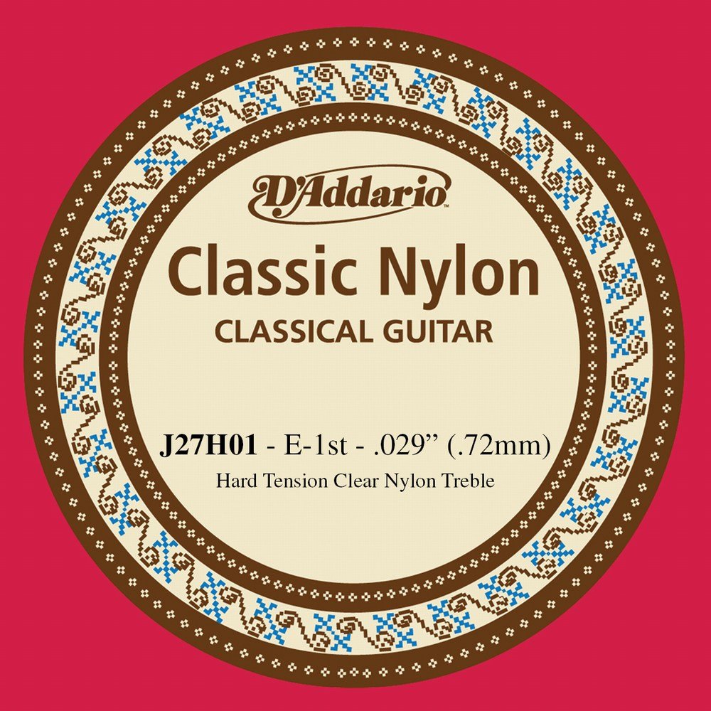D'Addario J27H01 Student Nylon Hard Tension Single First String for Classical Guitar