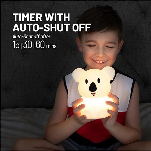 Miniatura 47 de Lumipets Benny The Bear - Luz nocturna de silicona blanda para niños Bonita luz nocturna con control remoto y control táctil para niñas y niños