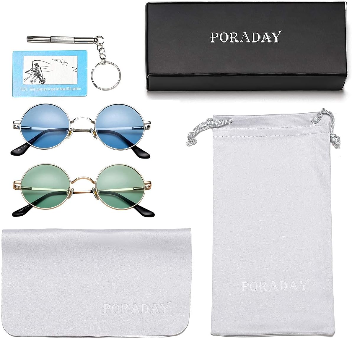 Classic Circle Glasses Retro Round Polarized Sunglasses Hippie Style Small Rounded Sun Shades - Image 3