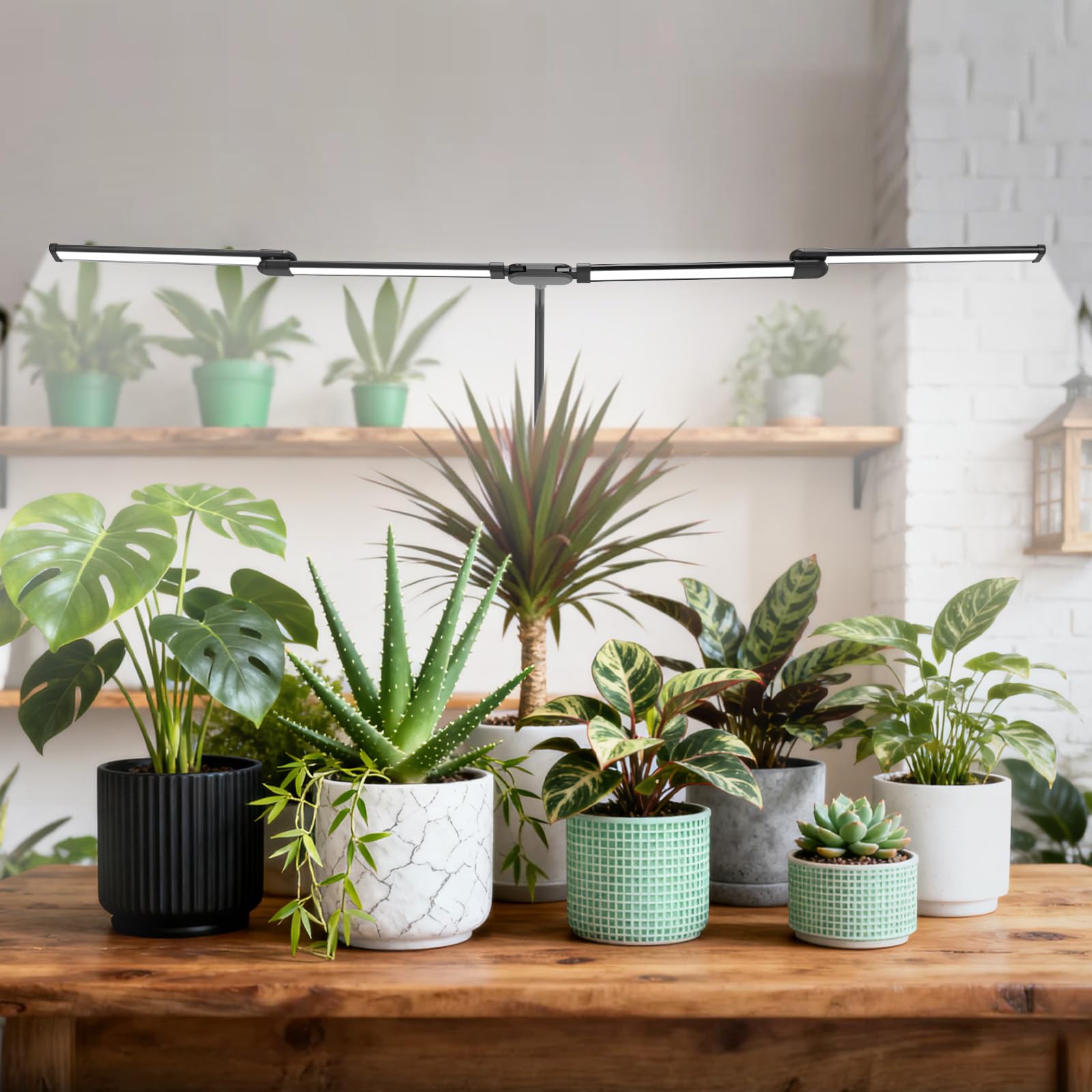 Sondiko - Luces de cultivo de espectro completo para plantas de interior, luz LED de crecimiento con temporizador automático, regulable de 9 niveles, luces de planta de ángulo ajustable para cultivo