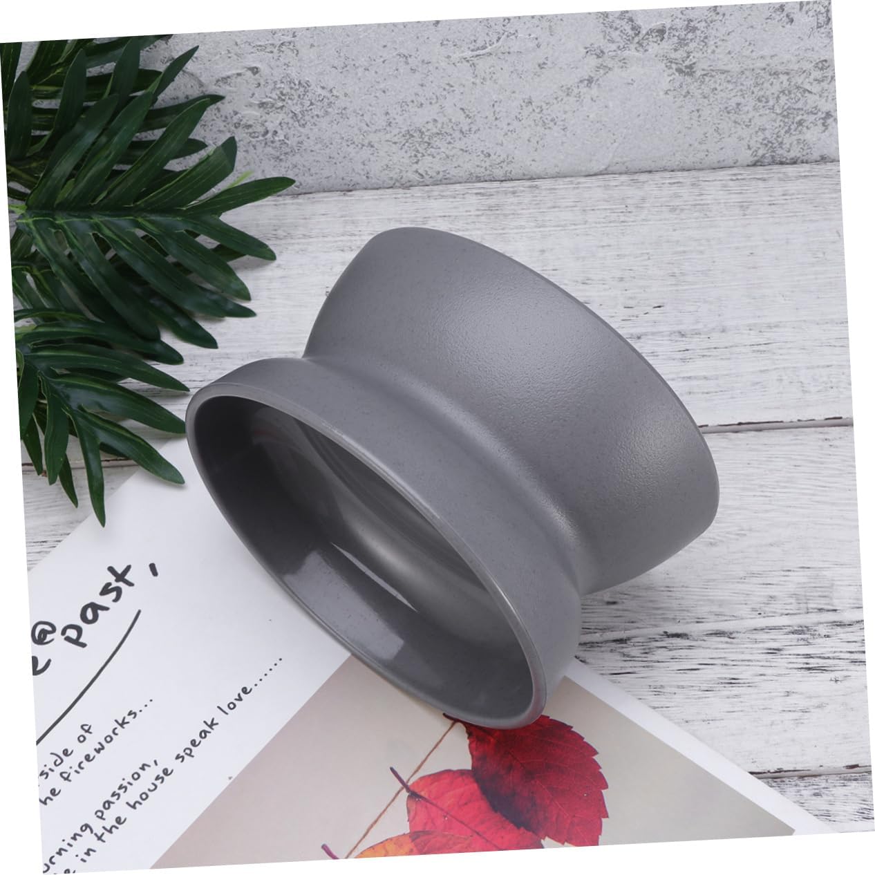 Yardwe 3pcs Oblique Mouth Cat Bowl Deep Gray Non- Feeding Dish for Cats Dual-Sided Design Holds Water Food Material for Controlled Eating