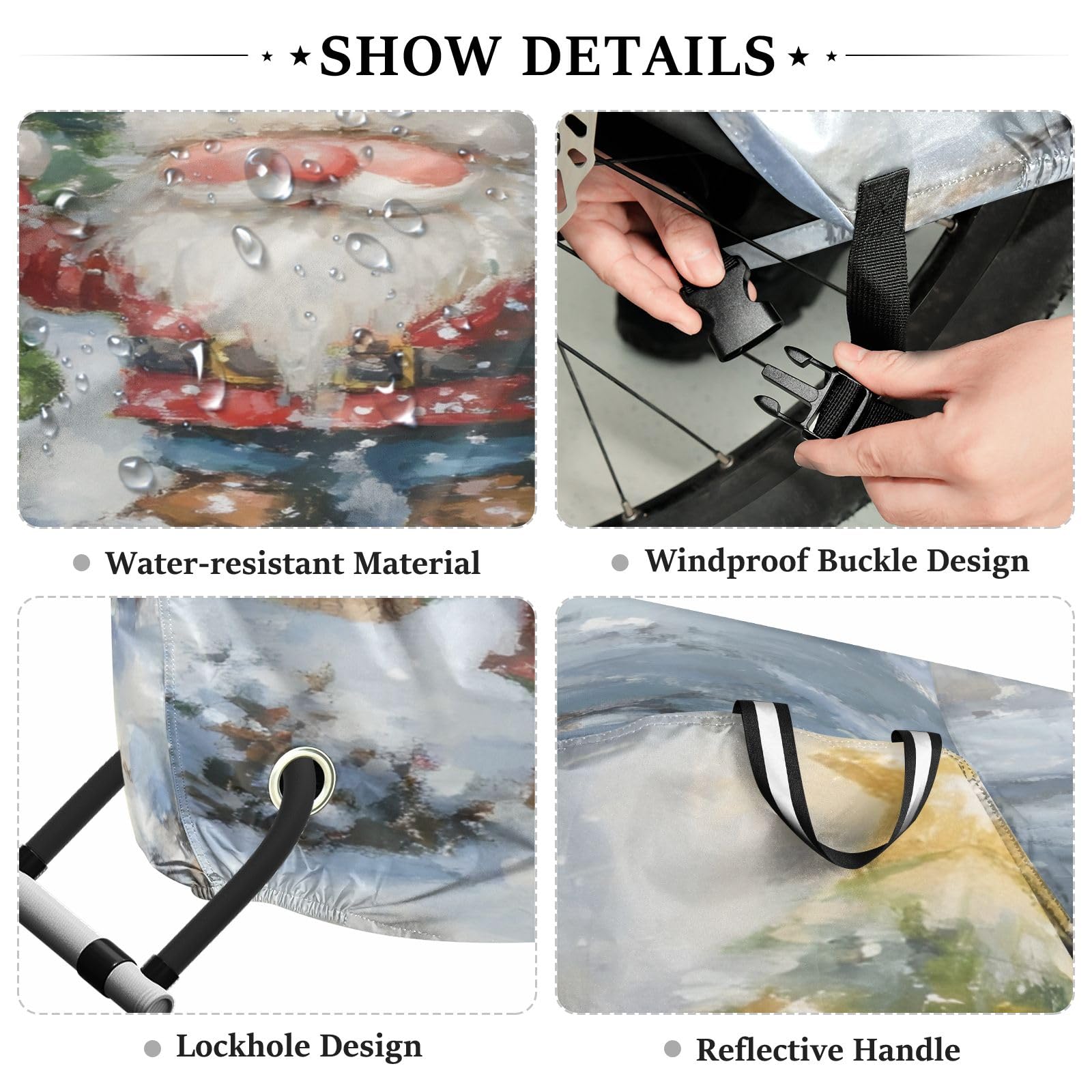 Pokrowiec na rower, wodoodporny, outdoorowy, rowerowy, motorower, pokrowiec przeciwdeszczowy, wytrzymały, wiatroszczelny, ochrona przed słońcem, do roweru górskiego, szosowego, akwareli, choinki