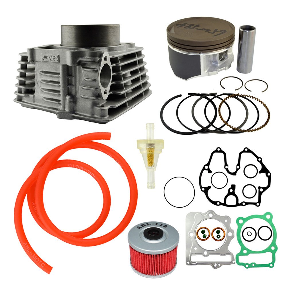 AHL Cilindro de 85 mm, kit de juntas de culata, kit de pistón, filtro de aceite, filtro de combustible y tubo de aceite de 40cm compatible con Honda XR400 1996-2004