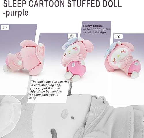 Miniatura 6 de Yonclap Muñecas de peluche Kawaii de animé de 8 pulgadas, lindo juguete de peluche suave que calma a niños y niñas, juguetes para fanáticos, relleno