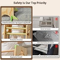 Vista 6 de COSYLAND - Taburete de pie para niños ajustables en altura - Taburete de cocina para niños súper estable con panel protector - Taburete de cocina