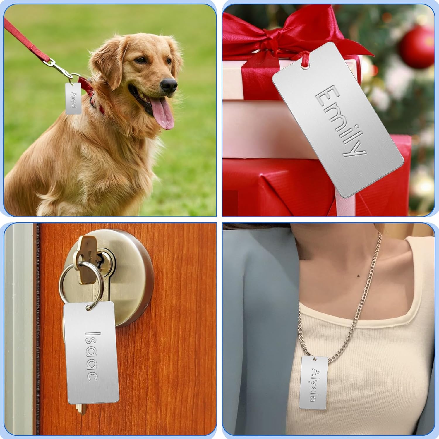 50 Pack Metal Engraving Blanks Silver Stamping Blanks Stainless Steel Rectangle Blank Tags 1 Inch x 2 Inch - Image 6