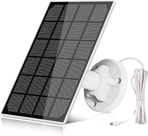 WESECUU Panel solar de 3 W para cámara de seguridad al aire libre compatible con cámara de vigilancia alimentada con batería recargable, energía disponible en Yaxa Peru