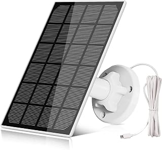 3W Solar Panel for Wireless Outdoor Security Camera Compatible with Rechargeable Battery Powered Surveillance Cam, Continuous Solar Power