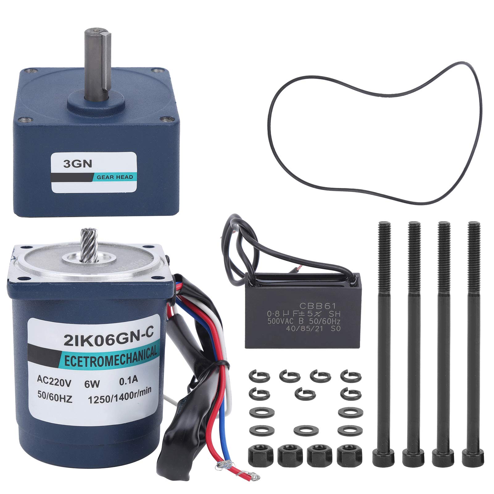 6W AC220V-Getriebemotor mit Kondensator, Edelstahl-Getriebemotor für Industrielle Anwendungen, Drehzahl-Wechselstrommotor mit Untersetzungsgetriebe (3)