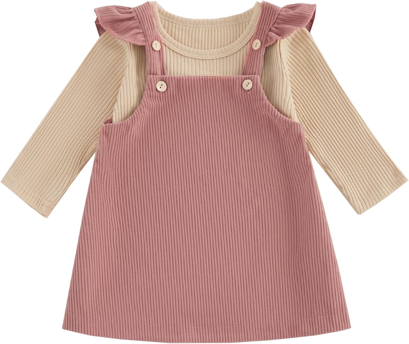 fhutpw Baby Girl 2 Piece Outfits Corduroy Skirt + Ribbed Knit Long Sleeves Top 3 6 12 18 Months Clothes Fall Winter Suits