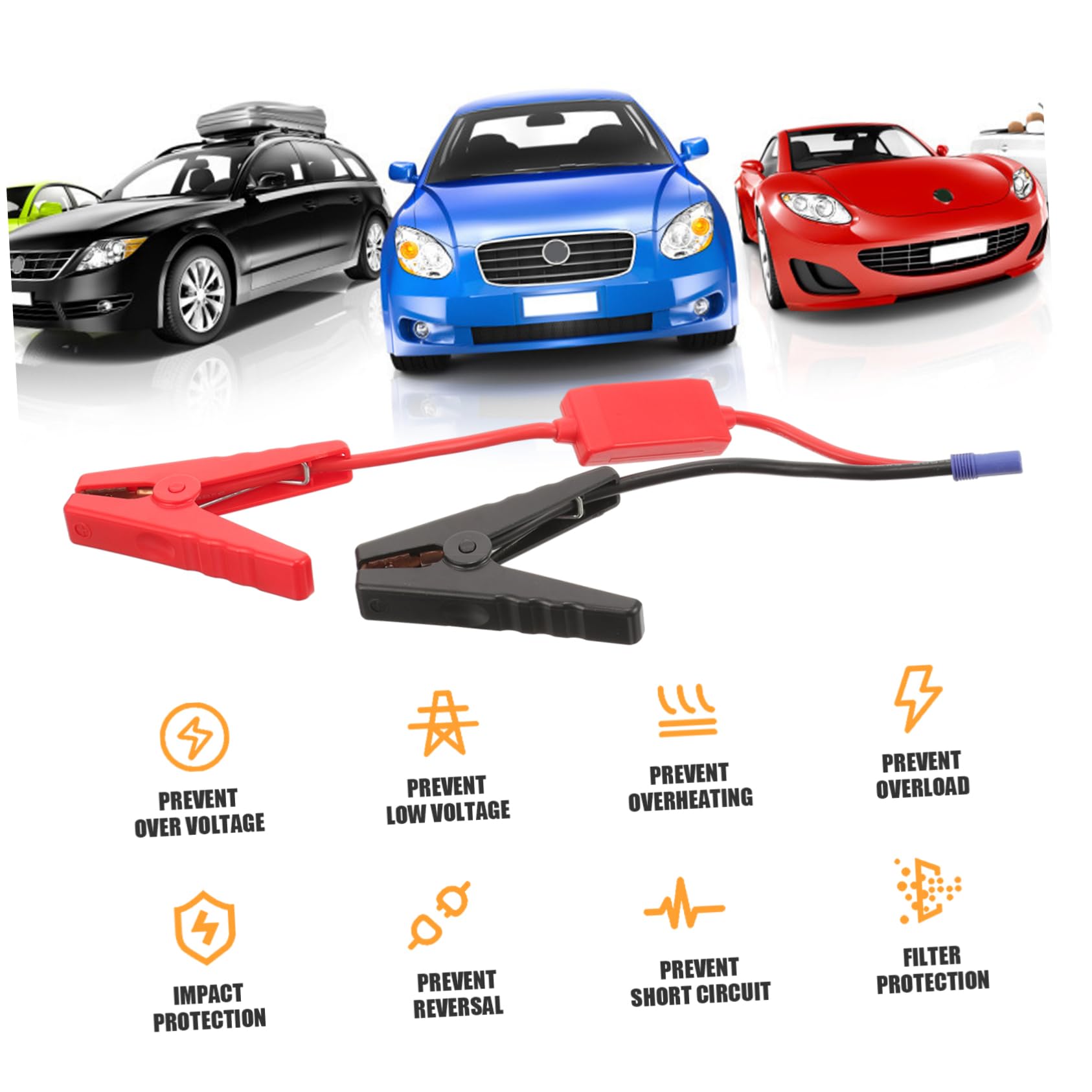 Gatuida 5piezas Cables De Arranque Portátiles Protección Inversa Para Baterías Para Coches Motos y Carga Rápida y Diseño Compacto