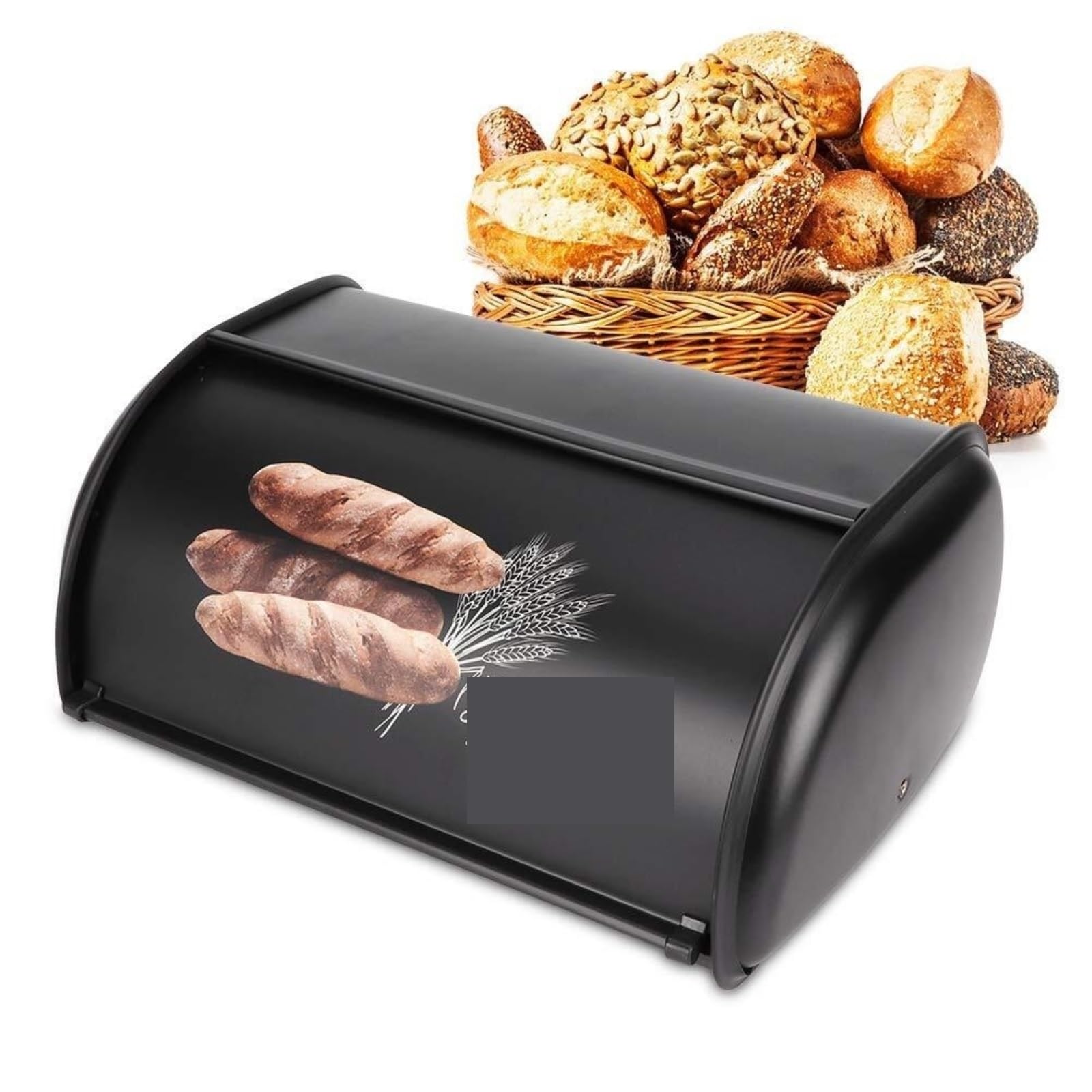 Pojemnik Do Przechowywania Pojemnik Na Chleb Ze Stali Nierdzewnej O Dużej Pojemności Z Pokrywką Zwijaną Do Chlebaka Domu Ciasto Ciasteczka Do Blatu Kuchennego