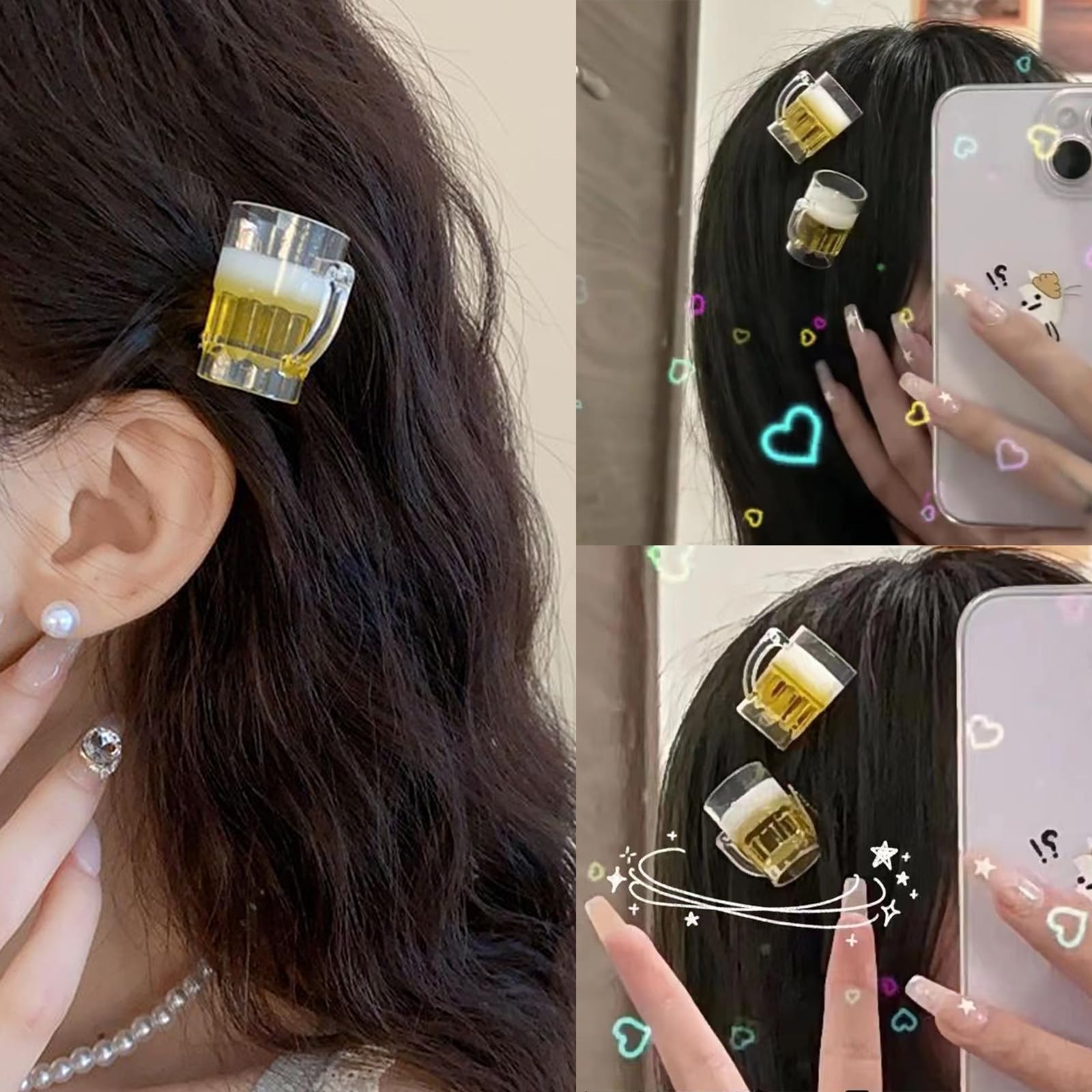 Amazon.co.jp: 小さなビールカップヘアクリップビールフェスティバル 