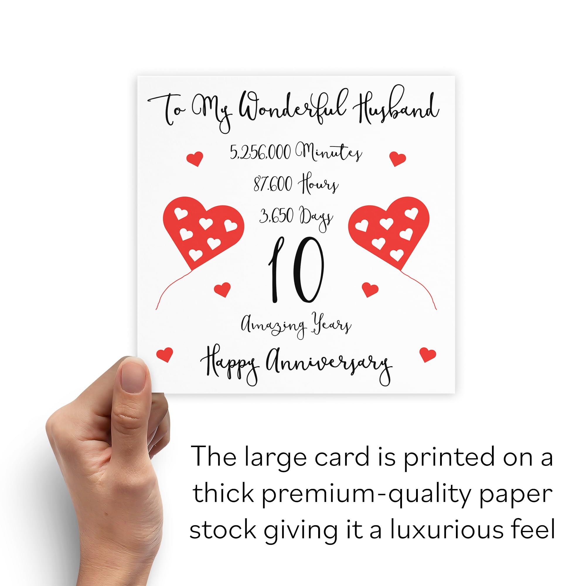 Hunts England Tarjeta Romántica De 8º Aniversario De Boda Para Esposa – To My Wonderful Wife – 8 Amazing Years – Colección Timeless – Estándar – 148 X 148 Mm