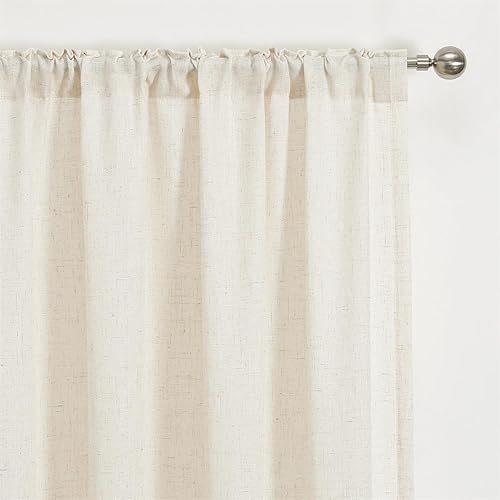 Miniatura 7 de MIUCO Cortinas de lino de 54 pulgadas de largo para dormitorio, sala de estar, cortinas con filtro de luz, cortinas bohemias modernas de decoración