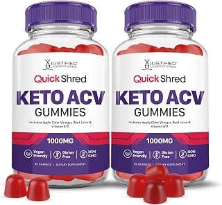 Justified Laboratories Quick Shred Keto ACV Gummies Advanced Formula 1000MG Apple Cider Vinegar Gummies with Pomegranate Beet Juice Powder & B12 Vegan, Non-GMO 120 Gummys