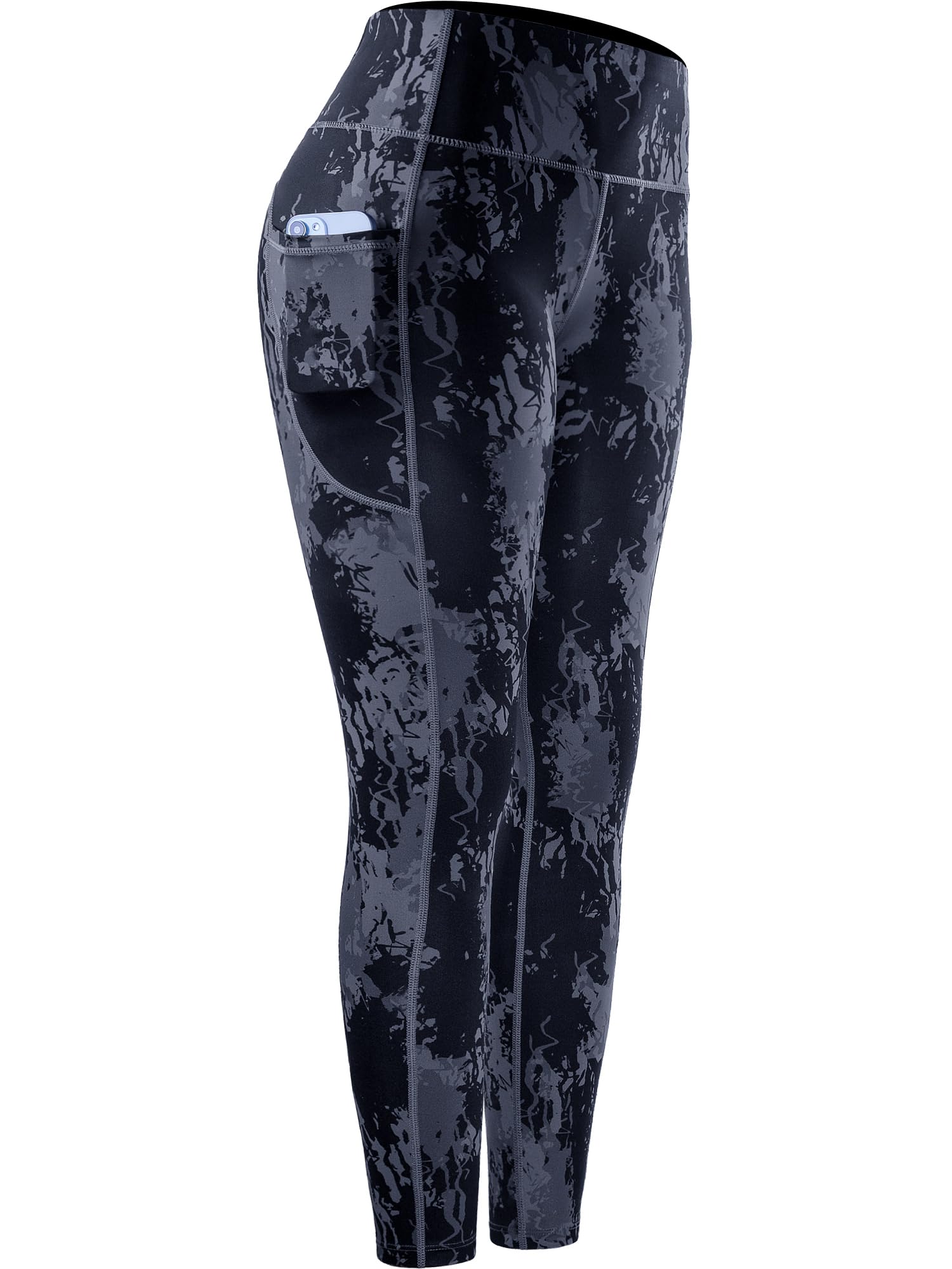 CADMUS Nylon Thick High Waist Yoga Pants with Pockets, Tummy Control Workout Running Yoga Leggings for Women