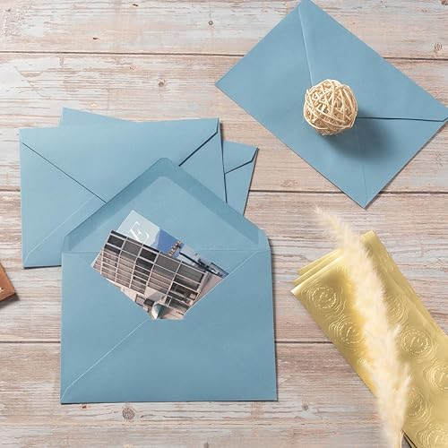 Vista 14 de 100 sobres A7 rosas de 5 x 7 pulgadas para tarjetas de felicitación, cumpleaños, bodas, tarjetas de invitación de baby shower (5.24 x 7.24 pulgadas)