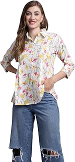Rajnandini Women's Pure Cotton Jaipuri Printed Short Regular Fit Top (Jopljpr714-P) Price In India