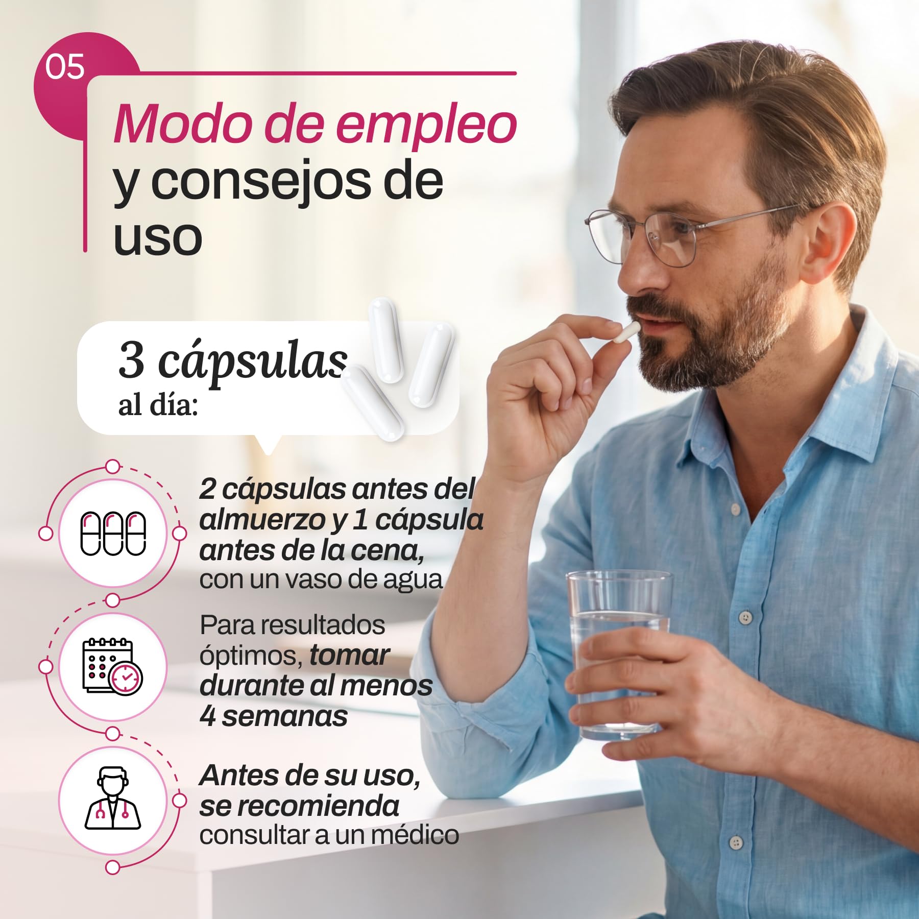 (Paquete de 3) Cápsulas PROSTATRICUM | Apoyo de las Vías Urinarias | Serenoa repens 480 mg + Equinácea 480 mg | Apoyo para la Próstata | con Ginkgo Biloba, Licopeno y Zinc | 30 Cápsulas