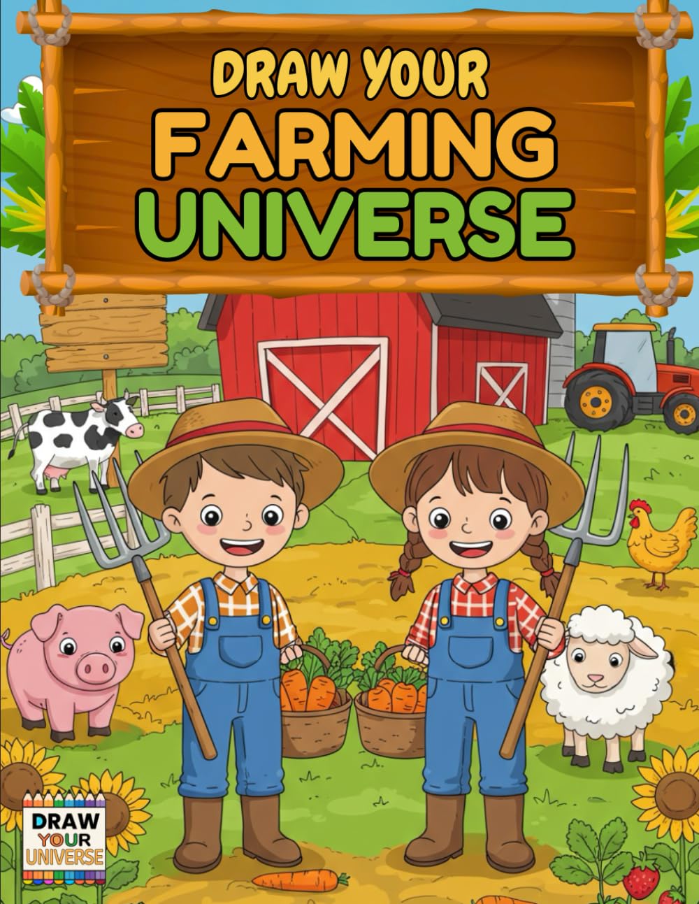 Draw Your Farming Universe: A Fun Farming Colouring Adventure for Kids Aged 4–11 – Featuring Tractors, Cows, Chickens, Pigs, Bees, Owls and so much more! (Draw Your Universe Collection)