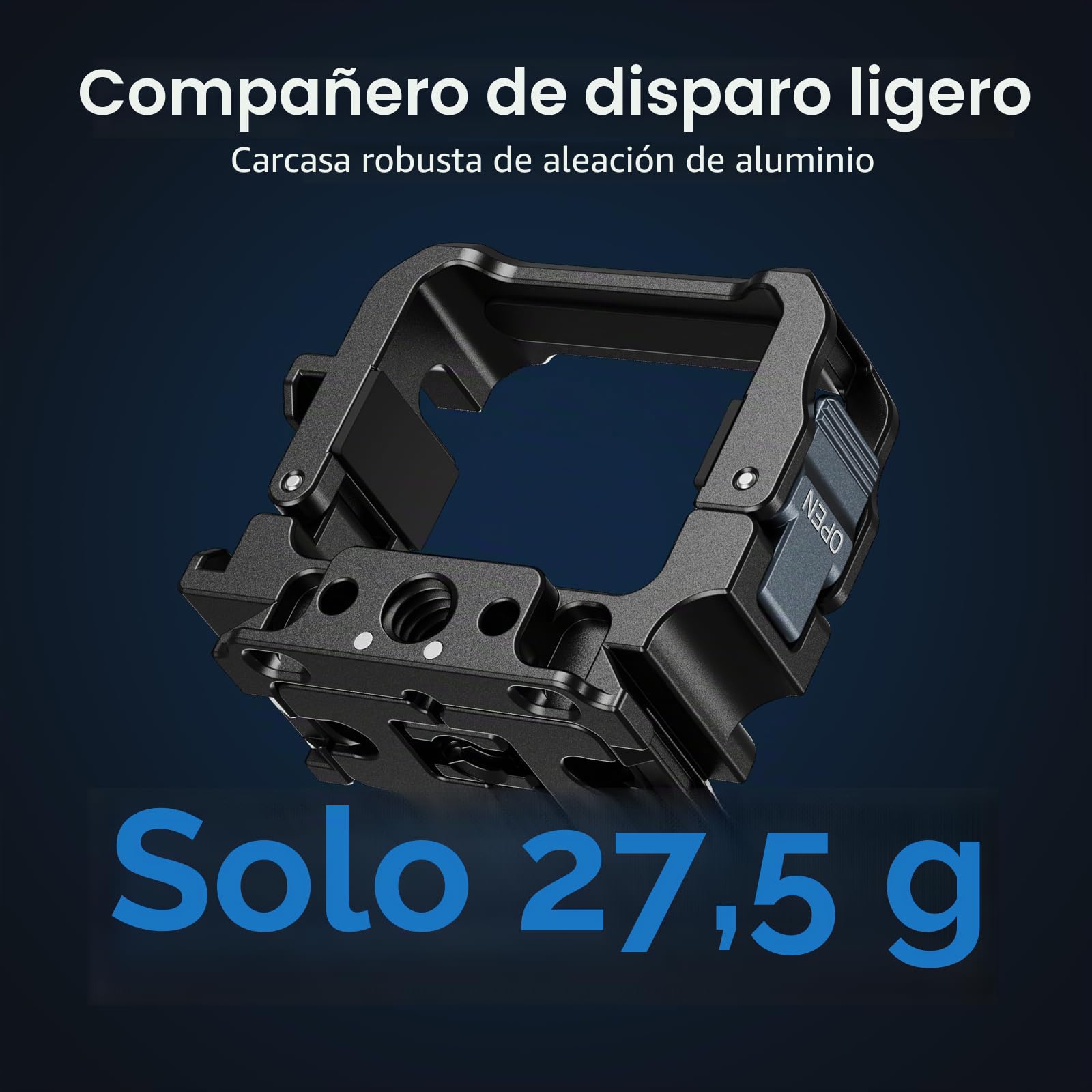 SMALLRIG Jaula de expansión para DJI Osmo Pocket 3, adaptador de montaje reversible con rosca de 1/4"-20, zapata fría y soporte de 2 polos, diseño de acceso completo, compatible con estuche