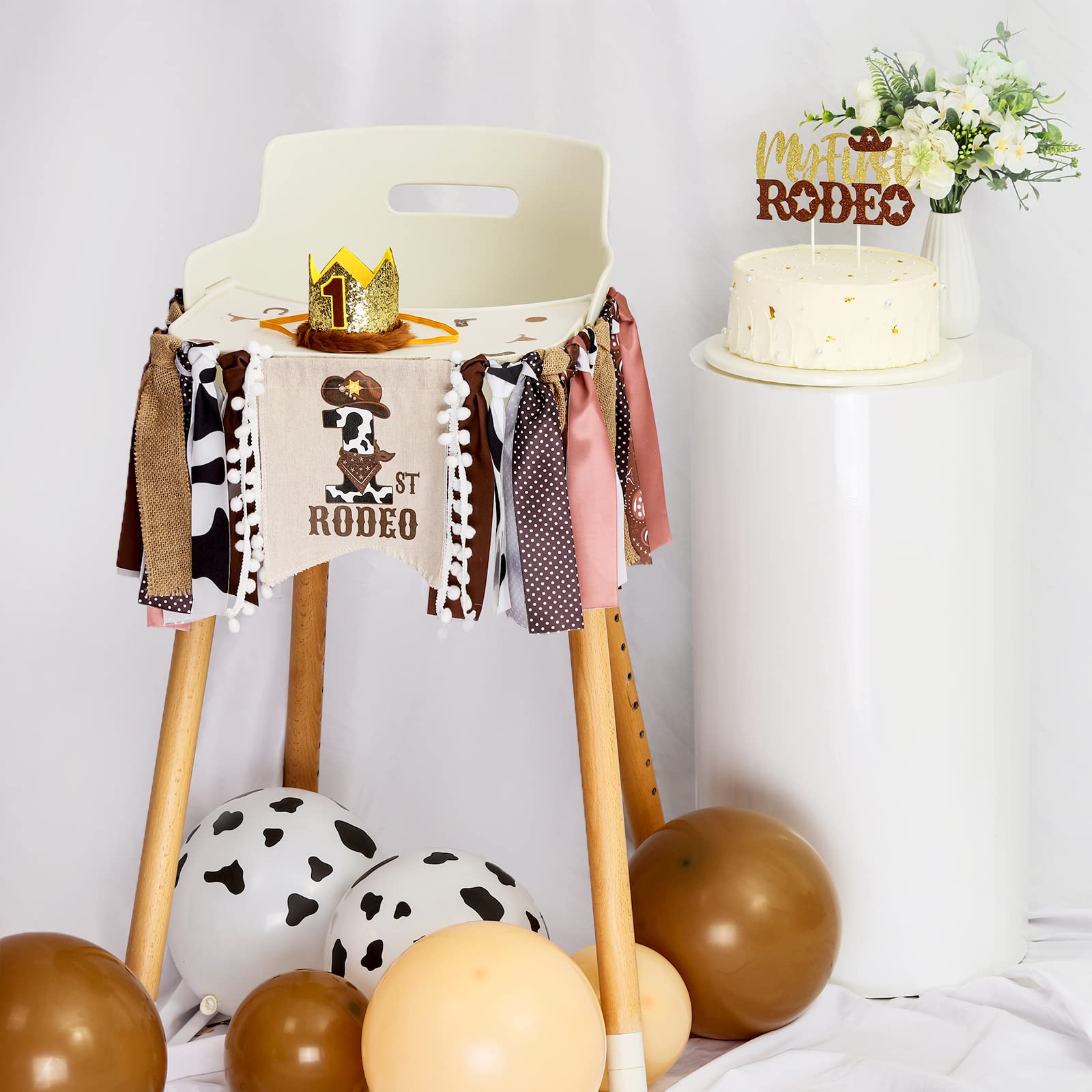 Banner Di Compleanno A Tema Cowboy – Striscione “Happy Birthday” Blu Con Disegni Western – Per Festa Bambino, Primo Rodeo – In Carta, Pre-inf Infilato