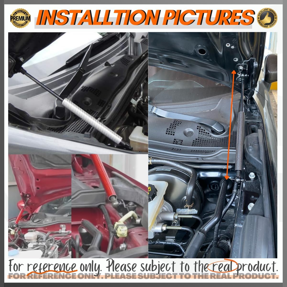 Front Hood Struts Compatible with Mazda MX-5 Miata (ND) 2016-2023 Shock Lift Supports Bonnet Gas Dampers Springs Kit No-Drill Bolt-on