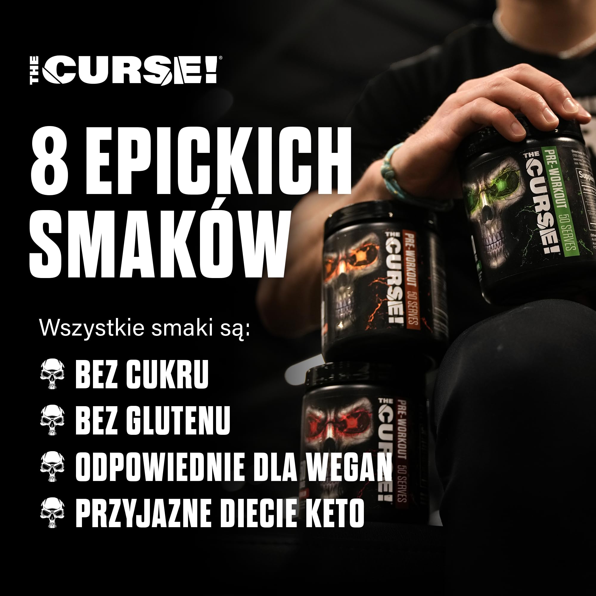 JNX Sports The Curse! Pre-Workout Powder with Caffeine, Beta-Alanine, Creatine & L-Citrulline, 50 Servings, Pre-Workout Supplement for Men & Women, Watermelon Flavour