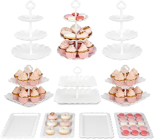 Pack of 10 NWK Cake Stand Set with 3 x
