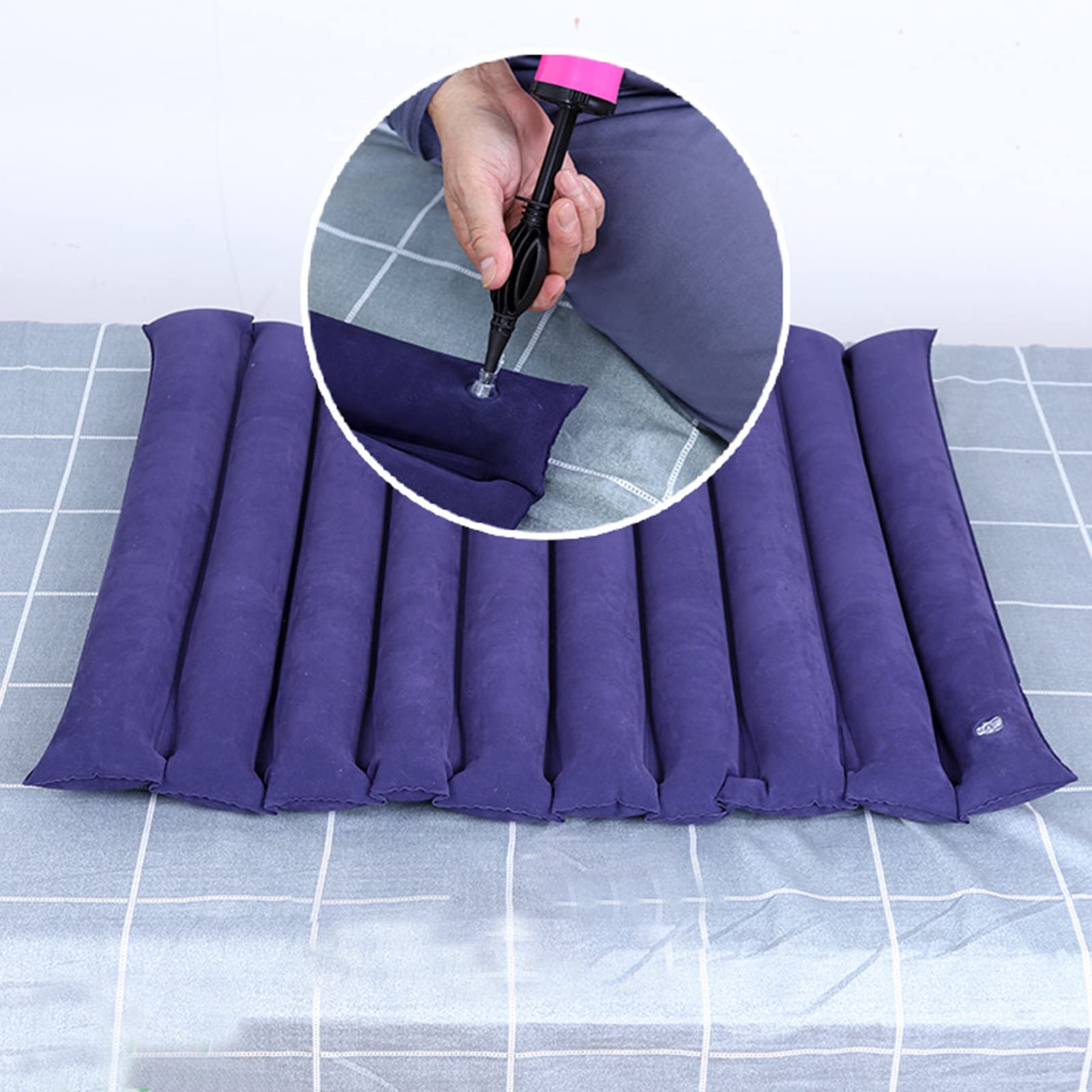Cojín de Asiento Inflable de Aire - Cojín antiescaras para Ancianos y Trabajadores de Oficina - Cojín de Silla de Ruedas para Estar Sentado Durante Mucho Tiempo, Azul (Azul) (Azul)