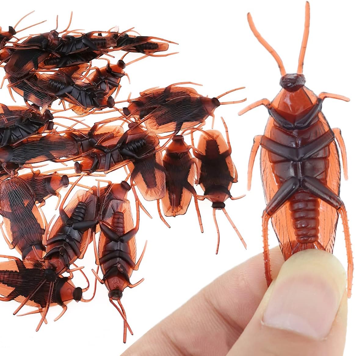 Pretty Realistic Fake Roaches 30PCS, Fake Cockroaches Great Way to Play a Prank, Faux Cockroaches Lifelike Creepy Perfect for Halloween & prank