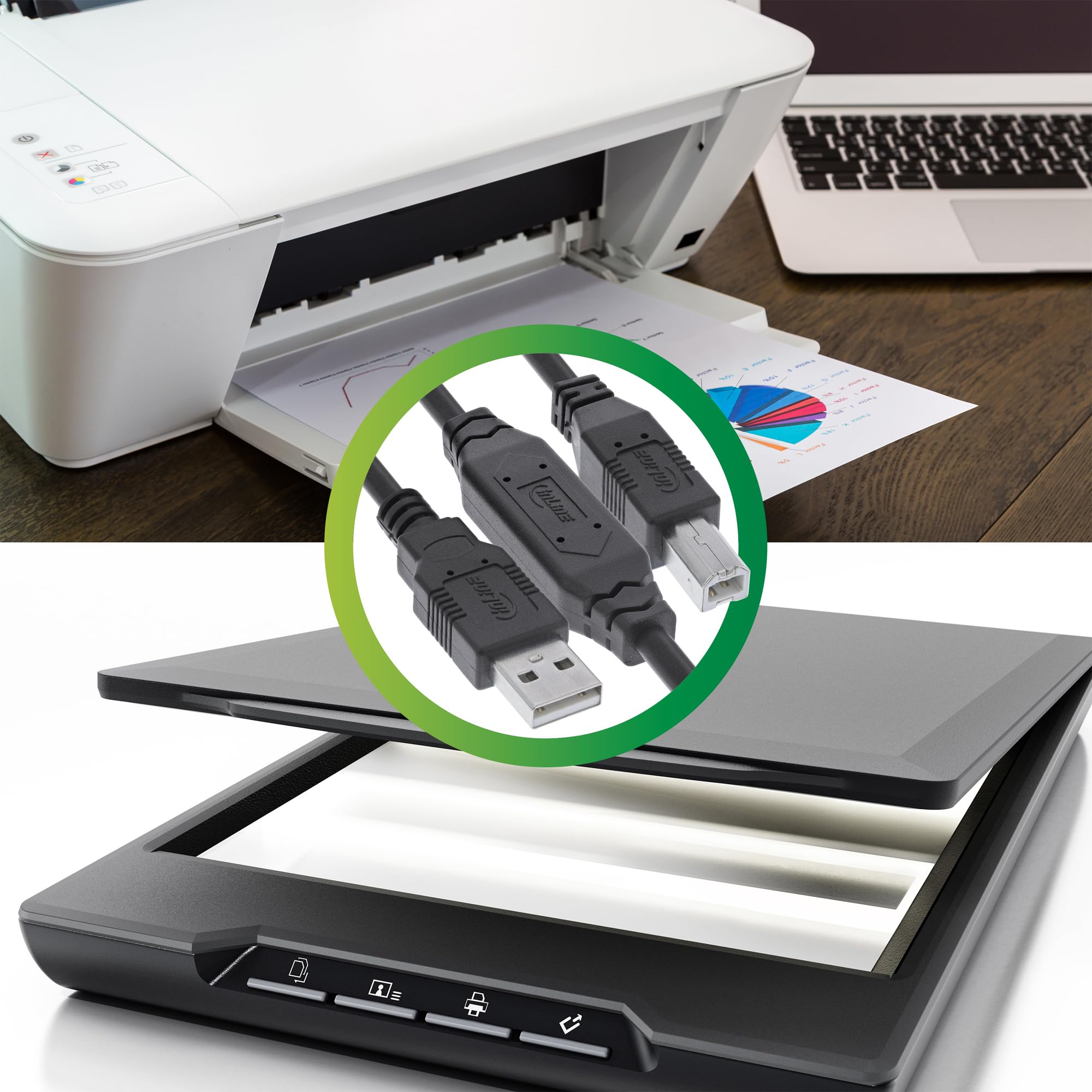 InLine® Cavo attivo USB 2.0 con amplificazione del segnale, da USB-A a USB-B, prolunga cavo stampante, 25 m, 34514A