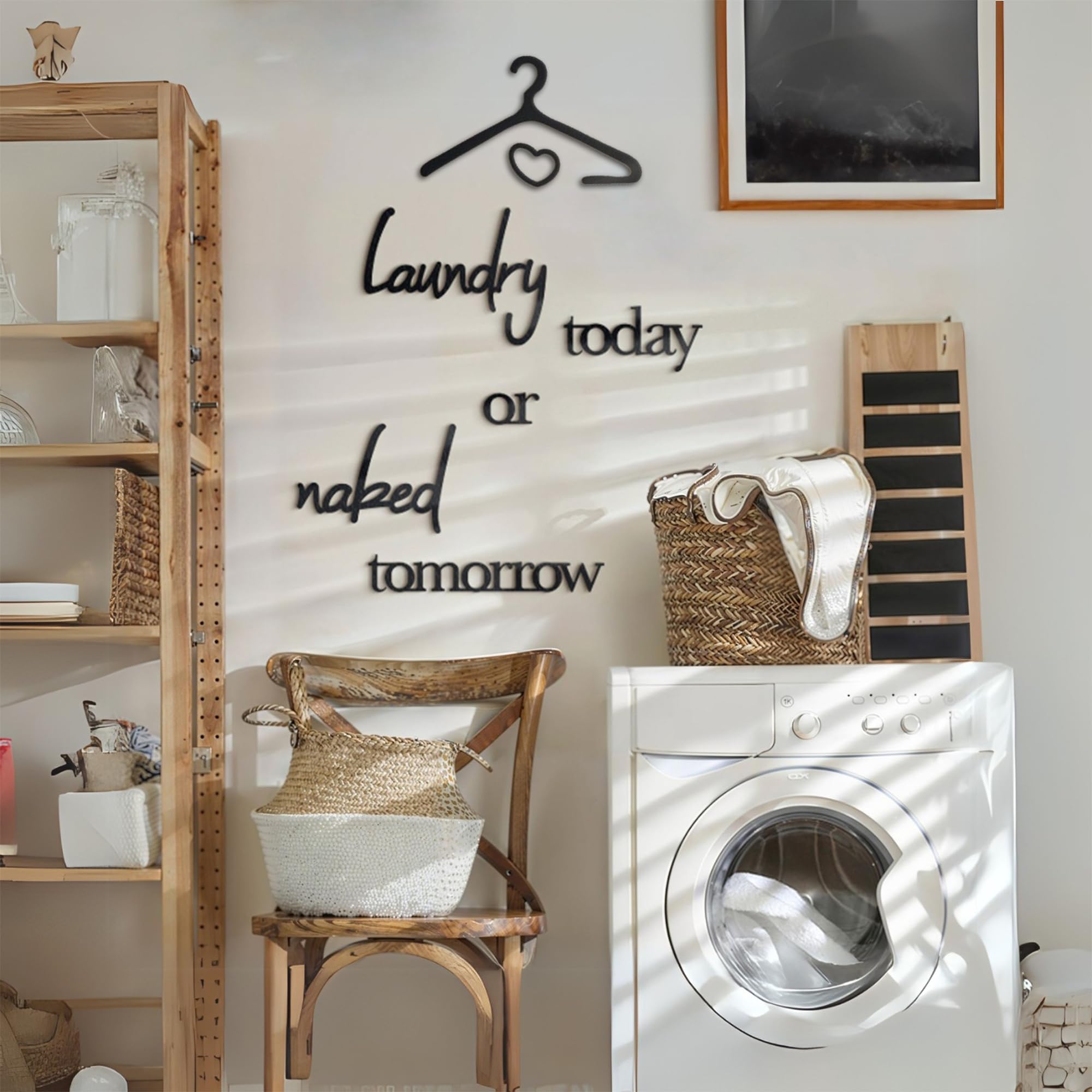 Amazon.com: Laundry Today or Naked Tomorrow Metal Wall Art - Funny ...