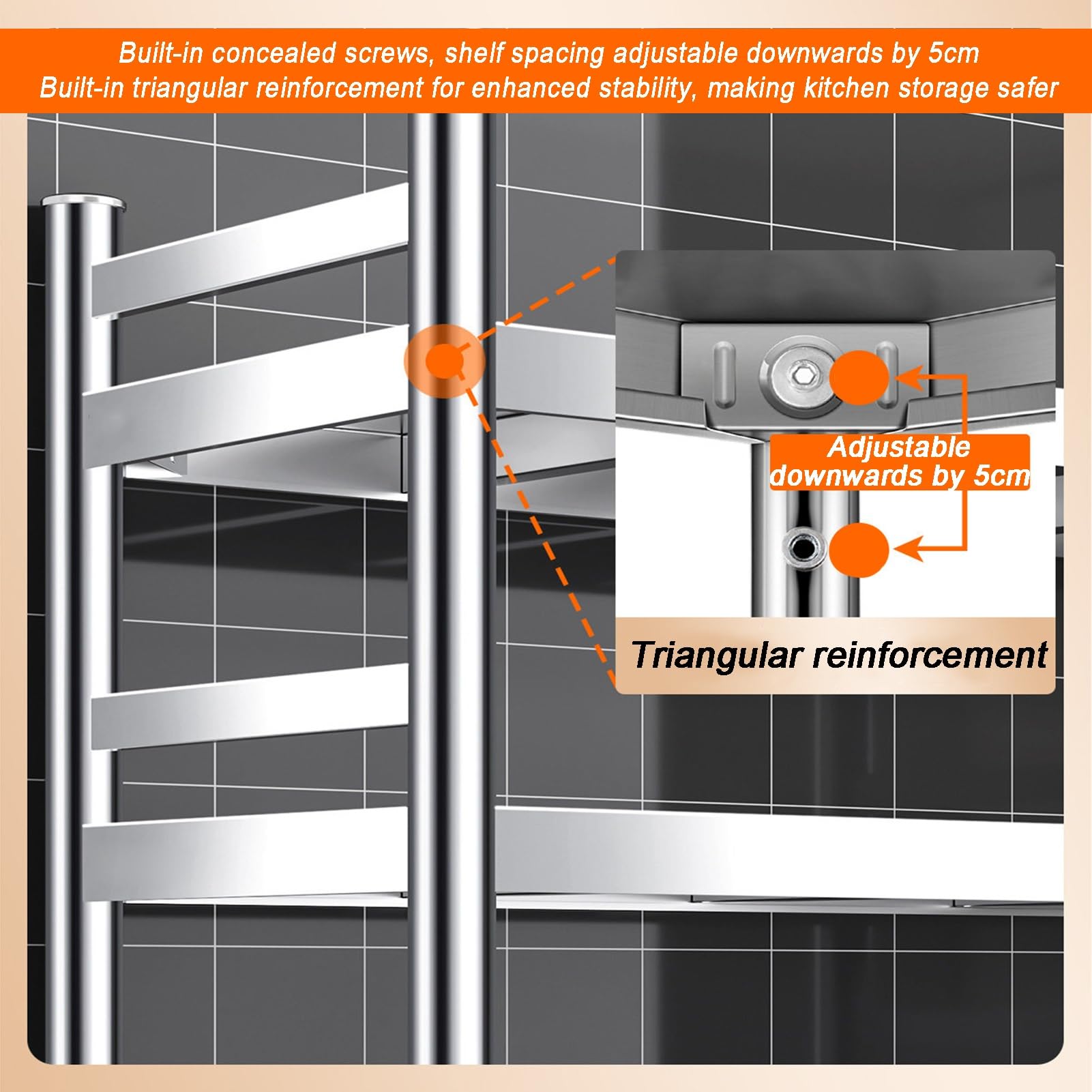 Scaffale a 4 ripiani, in acciaio inox, per garage, resistente, per ufficio, cucina, camera da letto, balcone, garage, 80 x 35 x 150 cm