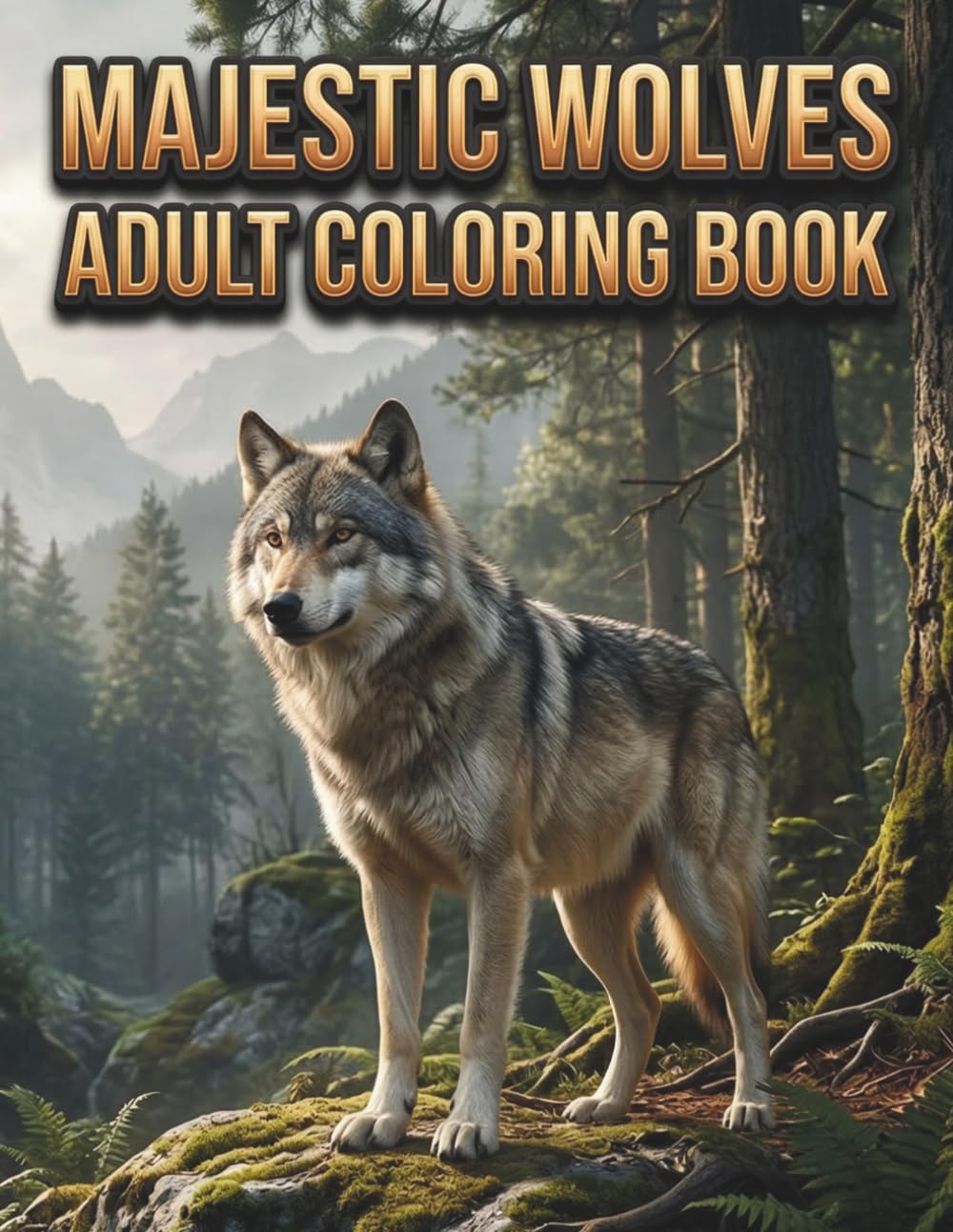 Majestic Wolves Adult Coloring Book: Intricate Wilderness Illustrations for Stress Relief and Relaxation, Detailed Forest Animal Art for Teens and Adults
