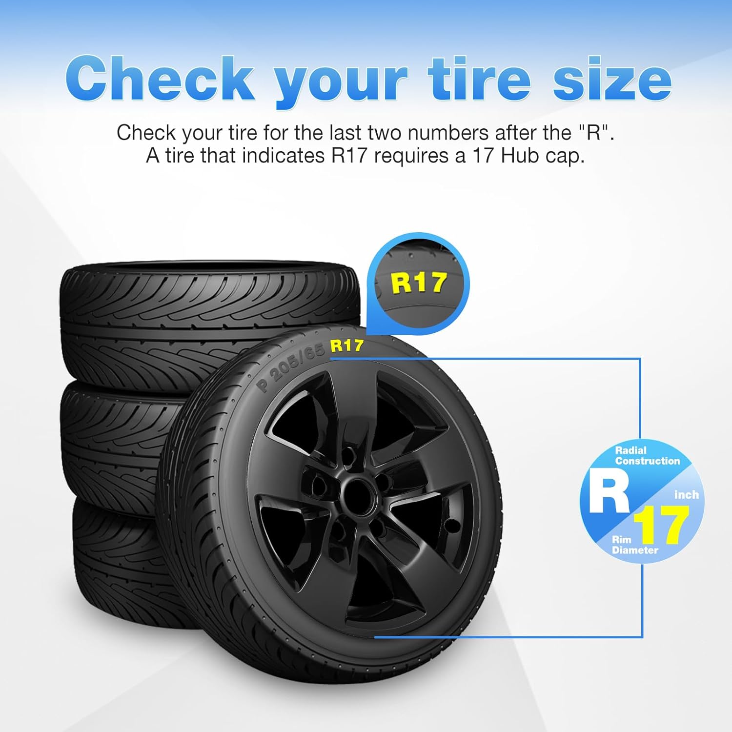 17" 4pcs Glossy Black Wheel Skins for 2013-2018 RAM 1500 & 19-24 Ram 1500 Classic, ABS Plastic 17 Inch Cover Hubcaps for 13-24 RAM 1500 Wheel Skin Replacement Set of 4