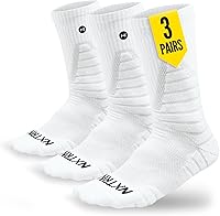 NXTRND Men's 3 Pairs Compression Crew Socks - Cushioned Athletic Socks for Running, Basketball, Football with Arch Support