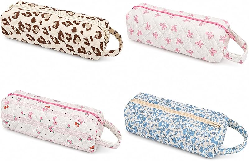 Canumer Estojos de viagem para ferramentas de cabelo com zíper, tecido matelassê, compatíveis com Airwrap e Shark FlexStyle, Pacote com 4