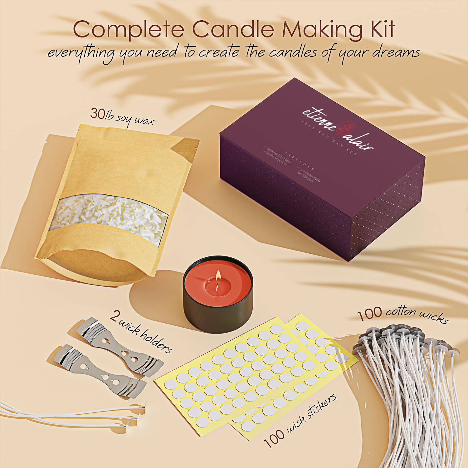 eym. ソイワックスキャンドル3点set Eden, Create,  Amazon.co.jp: Etienne Alair 有機ソイキャンドルワックス キャンドル