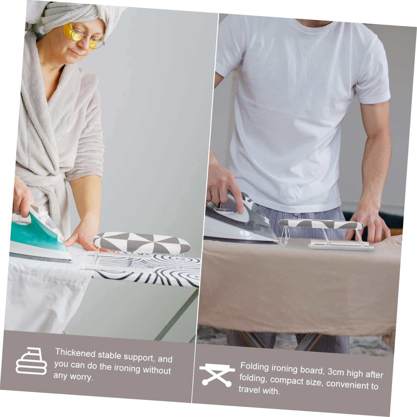 Happyyami 1Pc Folding Ironing Saving Steel Ironing Stool for Efficient Clothes Shirts and Skirts Housewarming and Home Decor Stylish