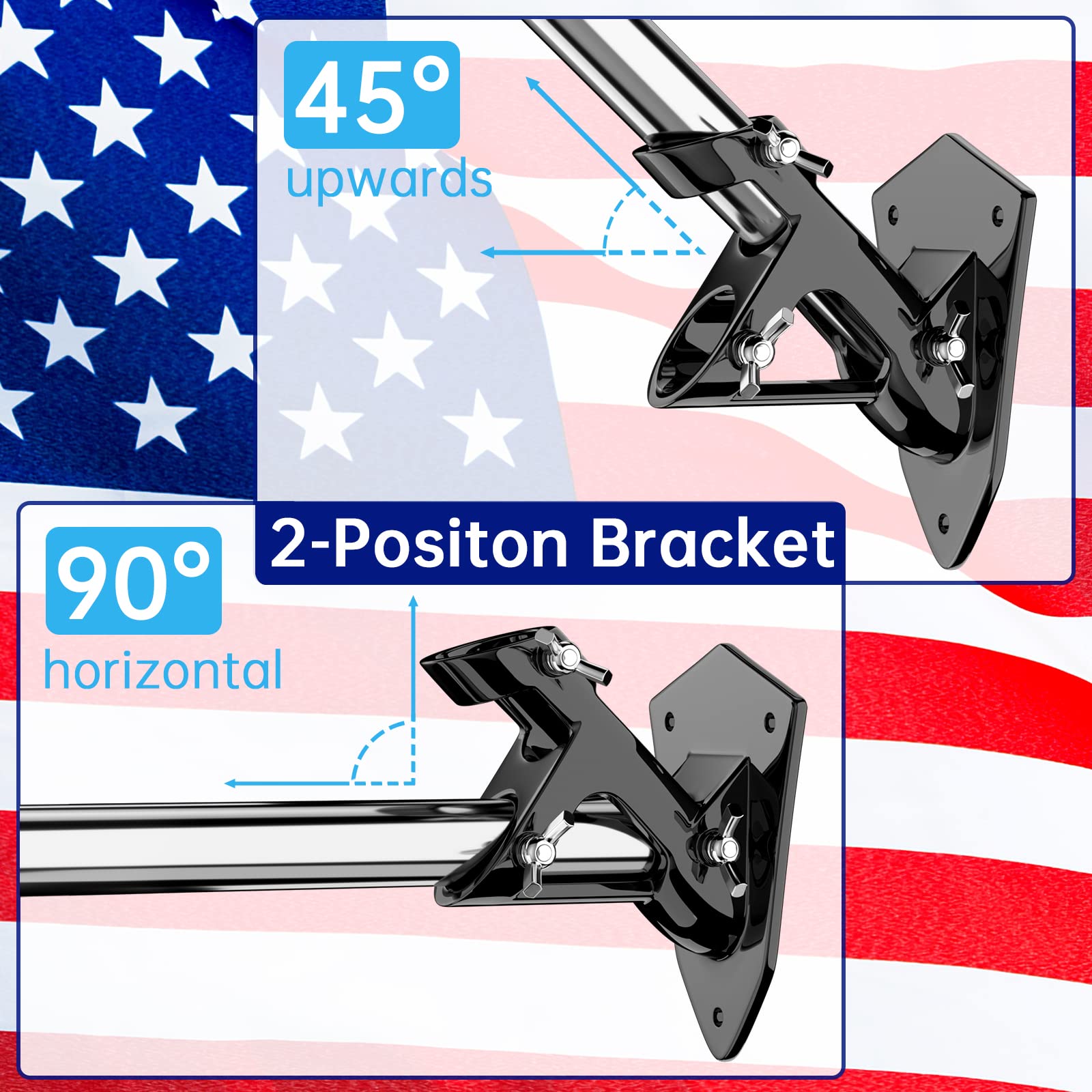 1 Inch Flagpole Holder ZMTECH Heavy Duty Aluminum Flag Pole Holder - 2 ...