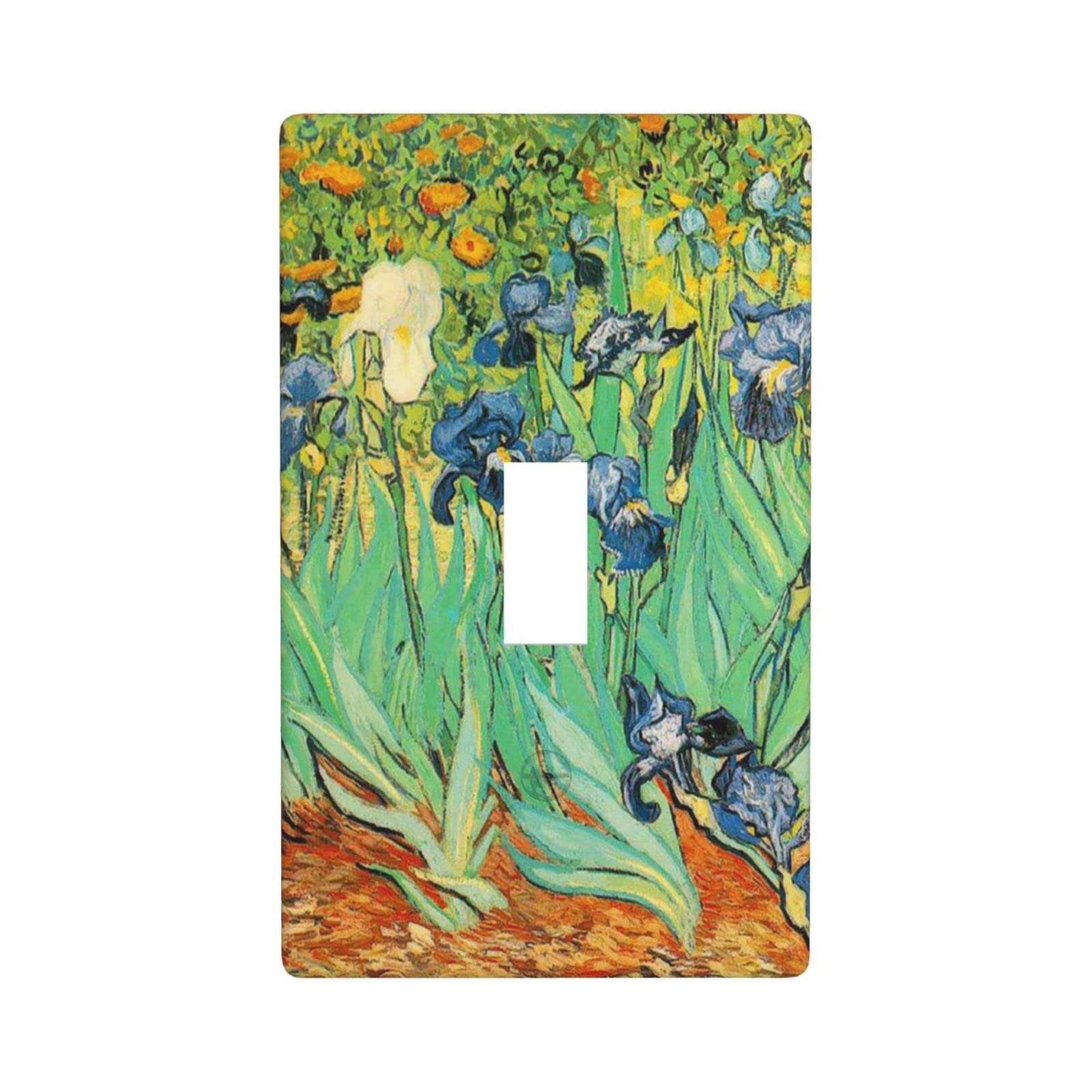 Irises Single Row Toggle Decorative Light Switch Board, Bedroom Kitchen Home Decor Wall Panel Cover