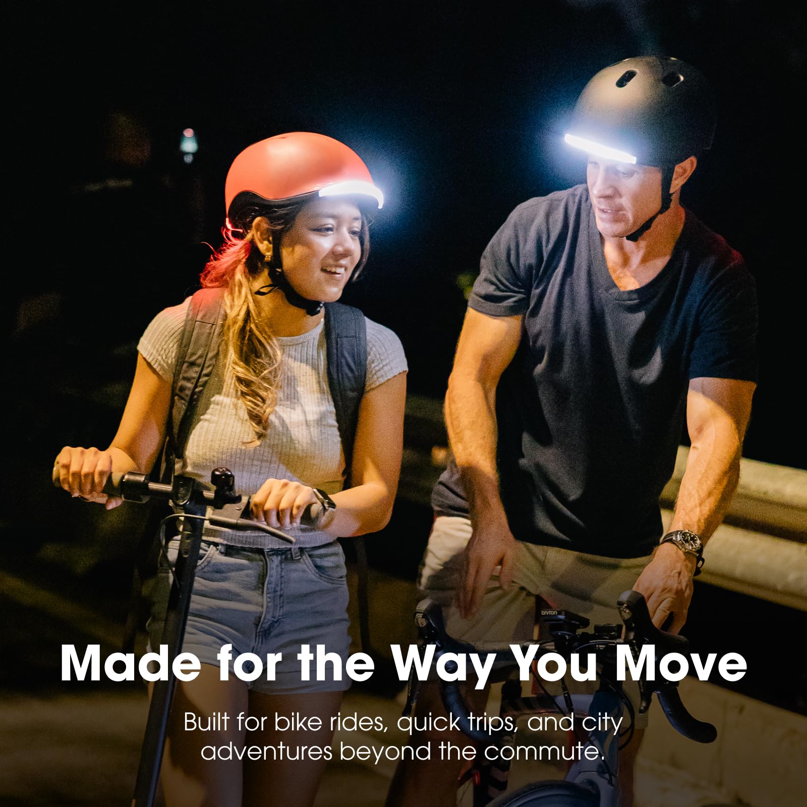 Lumos Nyxel Smart Bike Helmet, Customizable Front and Back LED Lights with Turn Signals, 360° Visibility App Controlled Comfortable & Lightweight Skateboard Urban Helmet for Adults, Men Women